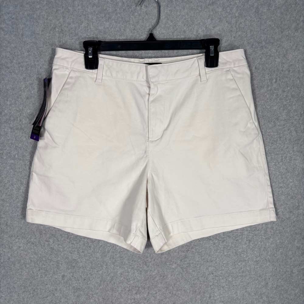 NEW Banana Republic Chino Shorts 14 Cream Cotton Stretch Preppy GORP Neutral